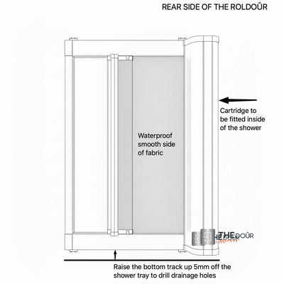 ROLdour Campervan / RV Shower Door Custom Made to Measure From 1500mm up to 2000mm Tall THEdoûr Bespoke
