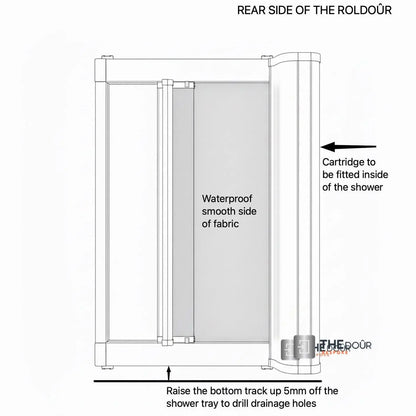 ROLdour Campervan / RV Shower Door Custom Made to Measure From 1500mm up to 2000mm Tall THEdoûr Bespoke