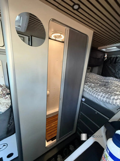 ROLdour Campervan / RV Shower Door Custom Made to Measure From 1500mm up to 2000mm Tall THEdoûr Bespoke