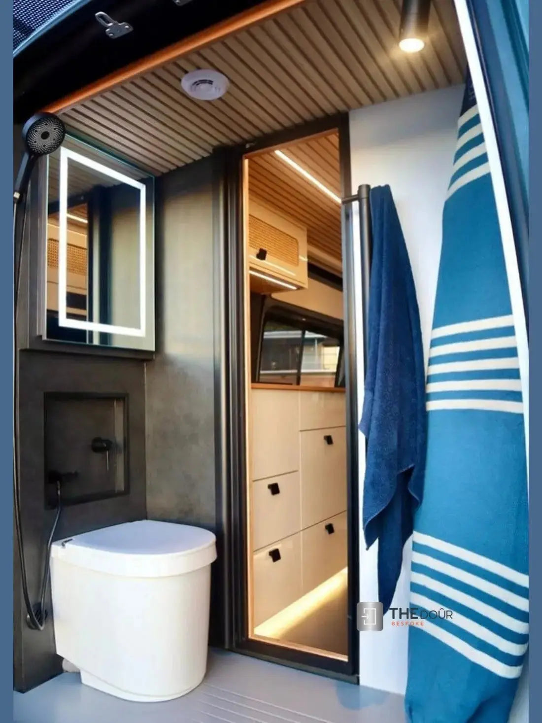 ROLdour Campervan / RV Shower Door Custom Made to Measure From 1500mm up to 2000mm Tall THEdoûr Bespoke