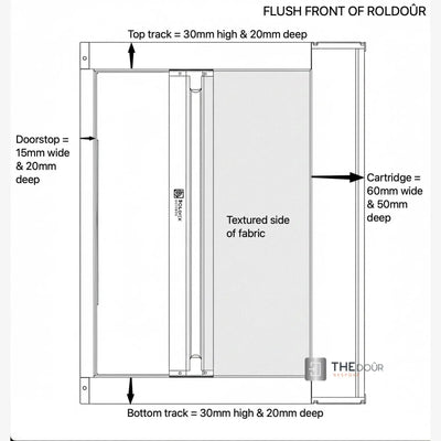 ROLdour Campervan / RV Shower Door PRE MADE 1750mm Tall x 1000mm Self Cut Width THEdoûr Bespoke