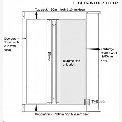 ROLdour Campervan / RV Shower Door PRE MADE 1750mm Tall x 1000mm Self Cut Width THEdoûr Bespoke