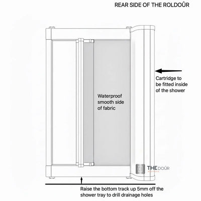 ROLdour Campervan / RV Shower Door PRE MADE 1750mm Tall x 1000mm Self Cut Width THEdoûr Bespoke