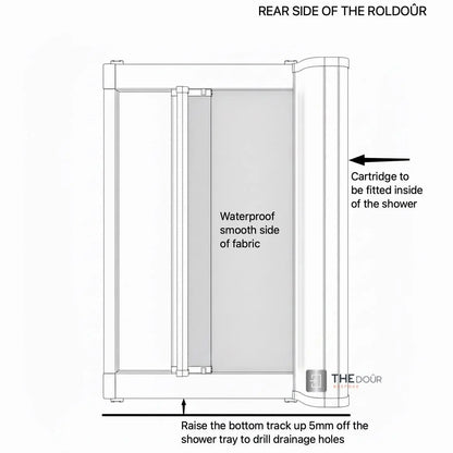 ROLdour Campervan / RV Shower Door PRE MADE 1750mm Tall x 1000mm Self Cut Width THEdoûr Bespoke