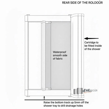 ROLdour Campervan / RV Shower Door PRE MADE 1800mm Tall x 1000mm Self Cut Width THEdoûr Bespoke