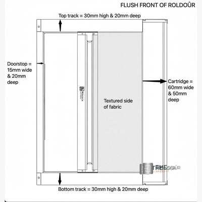 ROLdour Campervan / RV Shower Door PRE MADE 1800mm Tall x 1000mm Self Cut Width THEdoûr Bespoke