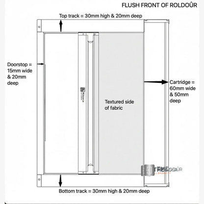 ROLdour Campervan / RV Shower Door PRE MADE 1800mm Tall x 1000mm Self Cut Width THEdoûr Bespoke