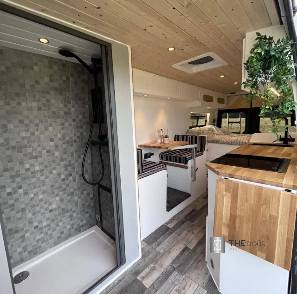 ROLdour Dark Grey Retractable Waterproof Campervan, RV Shower door kit Tambour Alternative THEdoûr Bespoke