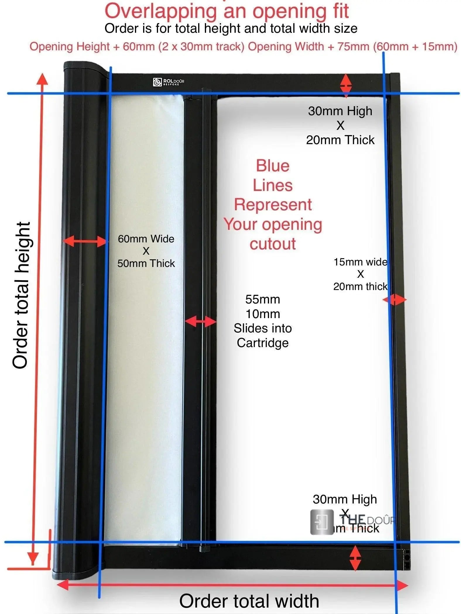 ROLdour White Campervan, RV Shower door kit, Retractable Waterproof, Space Saving THEdoûr Bespoke