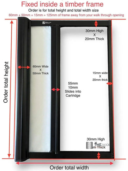 ROLdour White Campervan, RV Shower door kit, Retractable Waterproof, Space Saving THEdoûr Bespoke