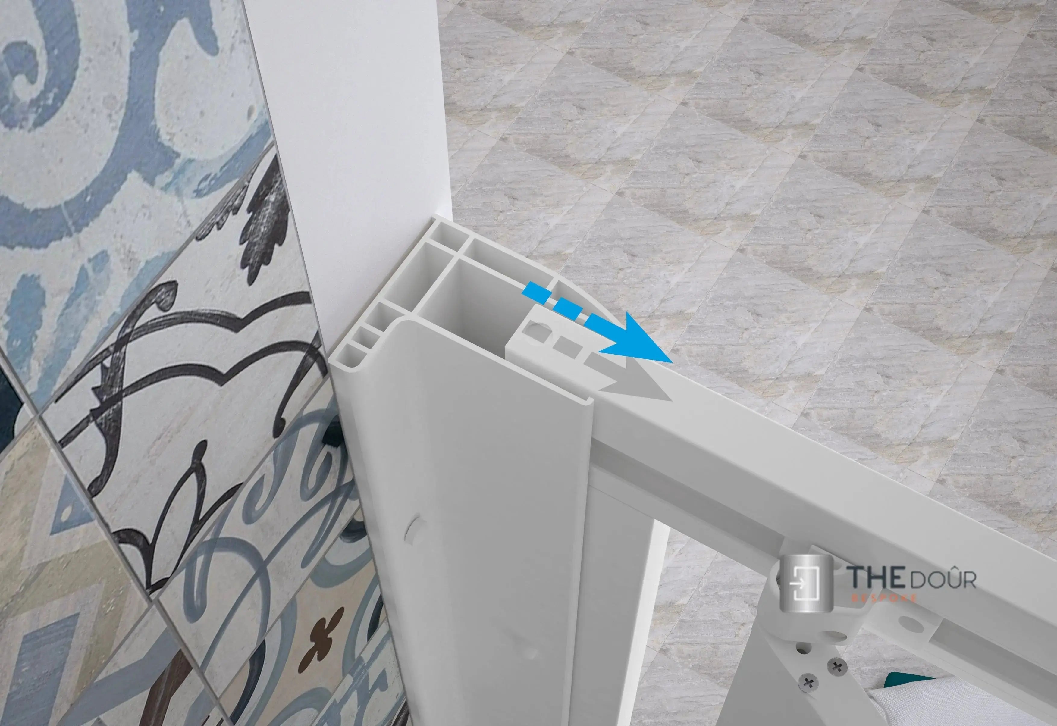 SAFEdour (ZERO Glass) Bi-Folding Safe Shower Door for Homes, Public Spaces, Campervans & Motorhomes THEdoûr Bespoke