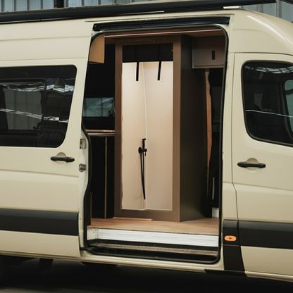 ZIPdoûr Shower Door 4x4 Camper Van / RV - Double Insulated Zip Close in Various Sizes