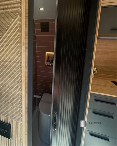 TAMdoûr Tambour Door Kit Cut 1850mm x 700mm with Flex Track for Straight Slide with 90 degree turn or Curved Close Finish THEdoûr Bespoke