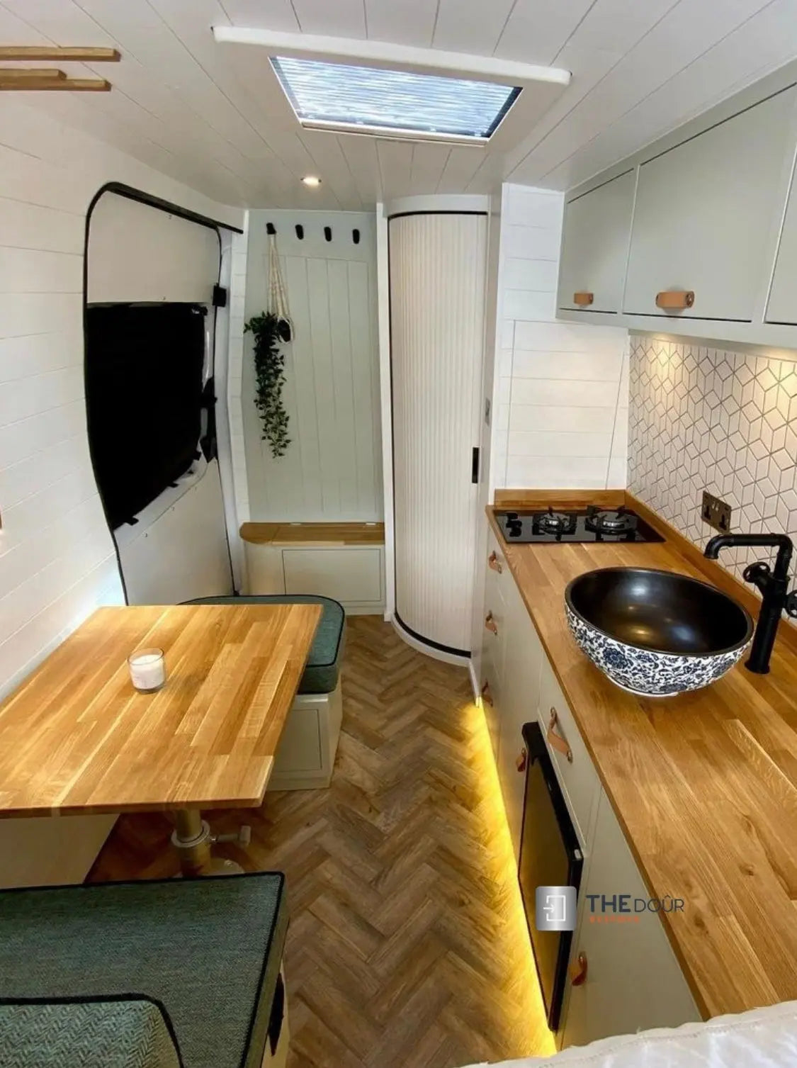 TAMdoûr Tambour Door Kit Cut 1850mm x 700mm with Flex Track for Straight Slide with 90 degree turn or Curved Close Finish THEdoûr Bespoke