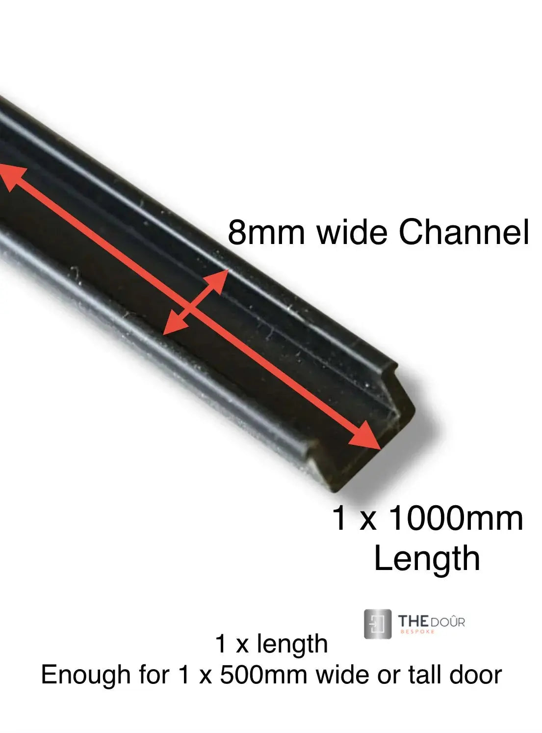 Tambour Door Straight Track 1 x 1000mm For 8mm Easy Cut Slats THEdoûr Bespoke