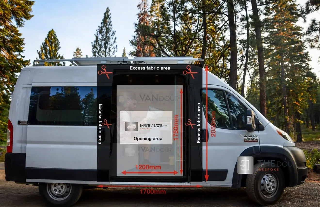 VANdour Mosquito Net Screen - Fits Medium to Large Campervans With Added Privacy Layer VANdoûr