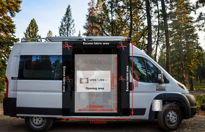 VANdour Mosquito Net Screen - Fits Medium to Large Campervans With Added Privacy Layer VANdoûr