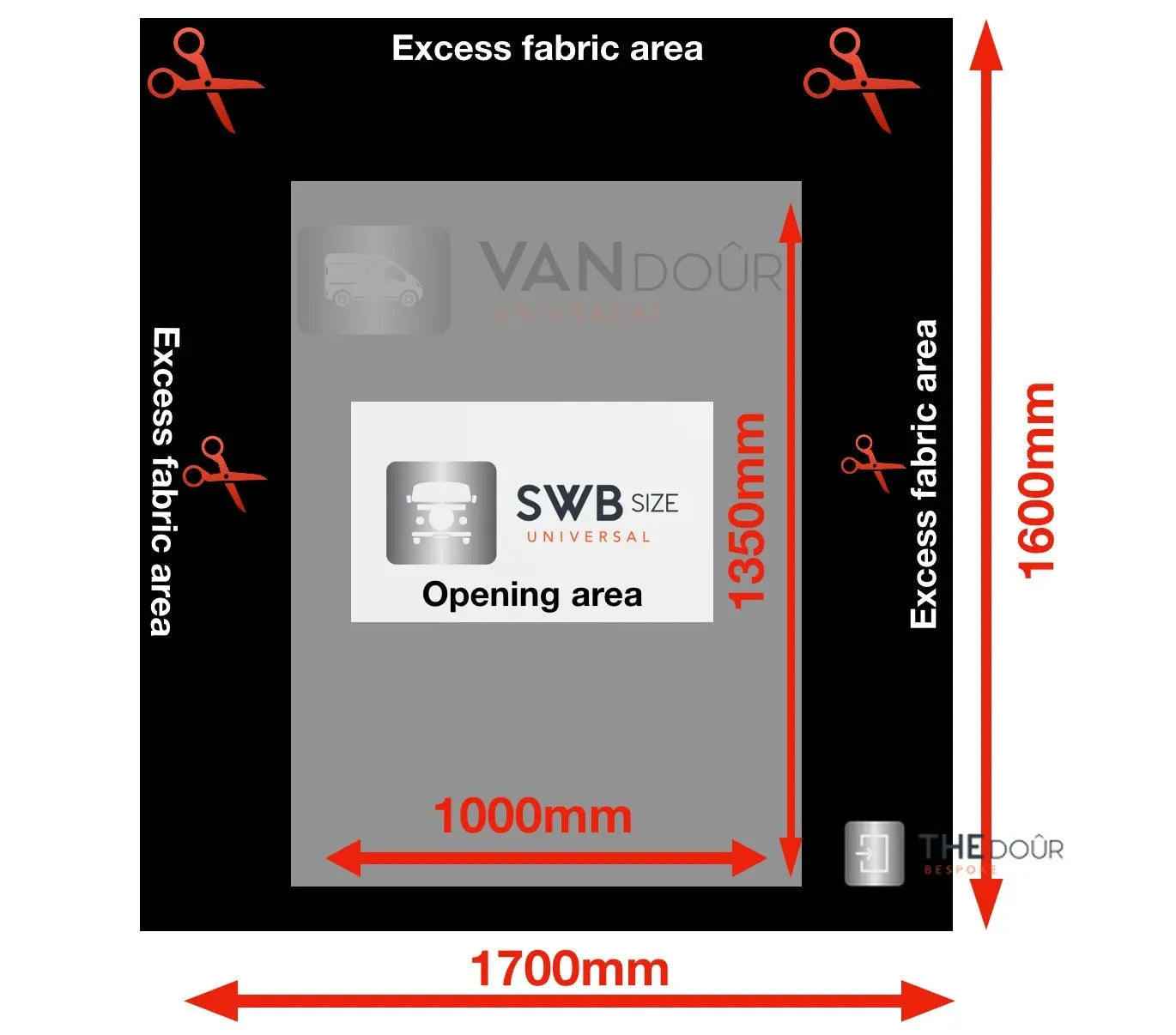 VANdour Mosquito Net Screen - Fits Small Campervans With Added Privacy Layer VANdoûr