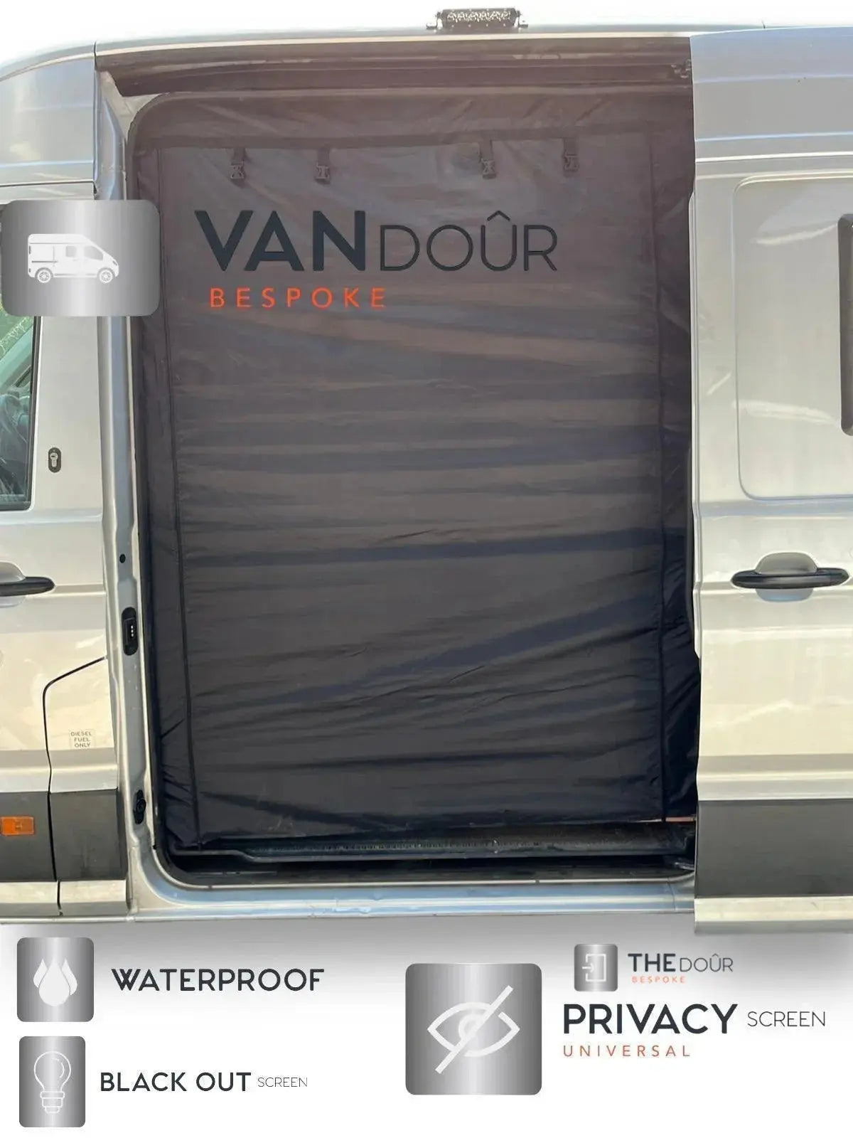 VANdour Mosquito Net Screen - Fits Small Campervans With Added Privacy Layer VANdoûr