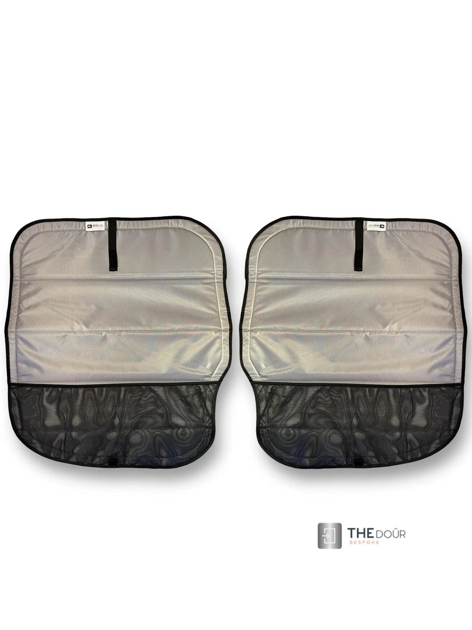WINdoûr insulated￼ Blackout Covers with Large Net Storage Pocket. Window Covers for Sprinter Rear Doors THEdoûr Bespoke