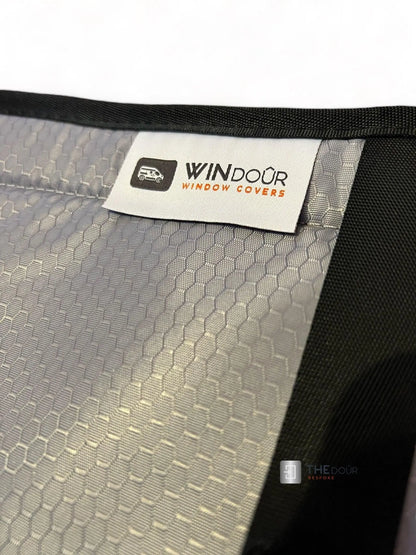 WINdoûr insulated￼ Blackout Covers with Large Net Storage Pocket. Window Covers for Sprinter Rear Doors THEdoûr Bespoke