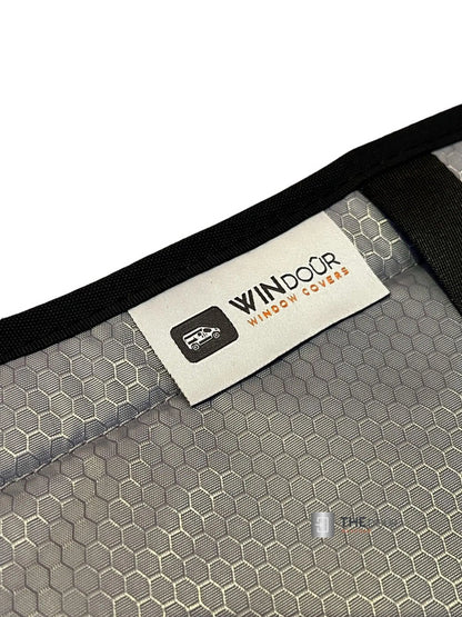 WINdoûr insulated￼ Blackout Covers with Large Net Storage Pocket. Window Covers for Sprinter Rear Doors THEdoûr Bespoke