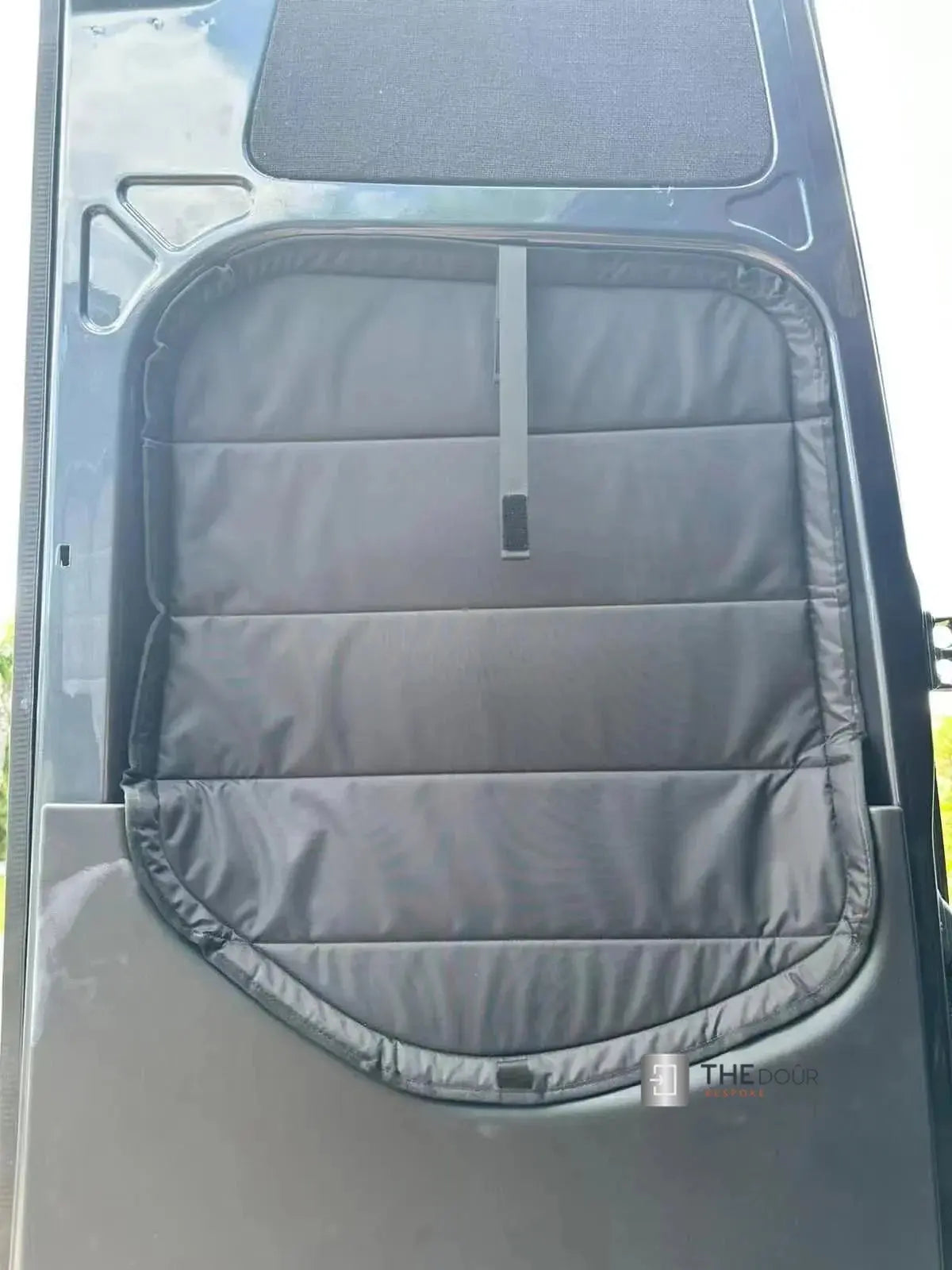 WINdoûr insulated￼ Blackout Covers with Large Net Storage Pocket. Window Covers for Sprinter Rear Doors THEdoûr Bespoke