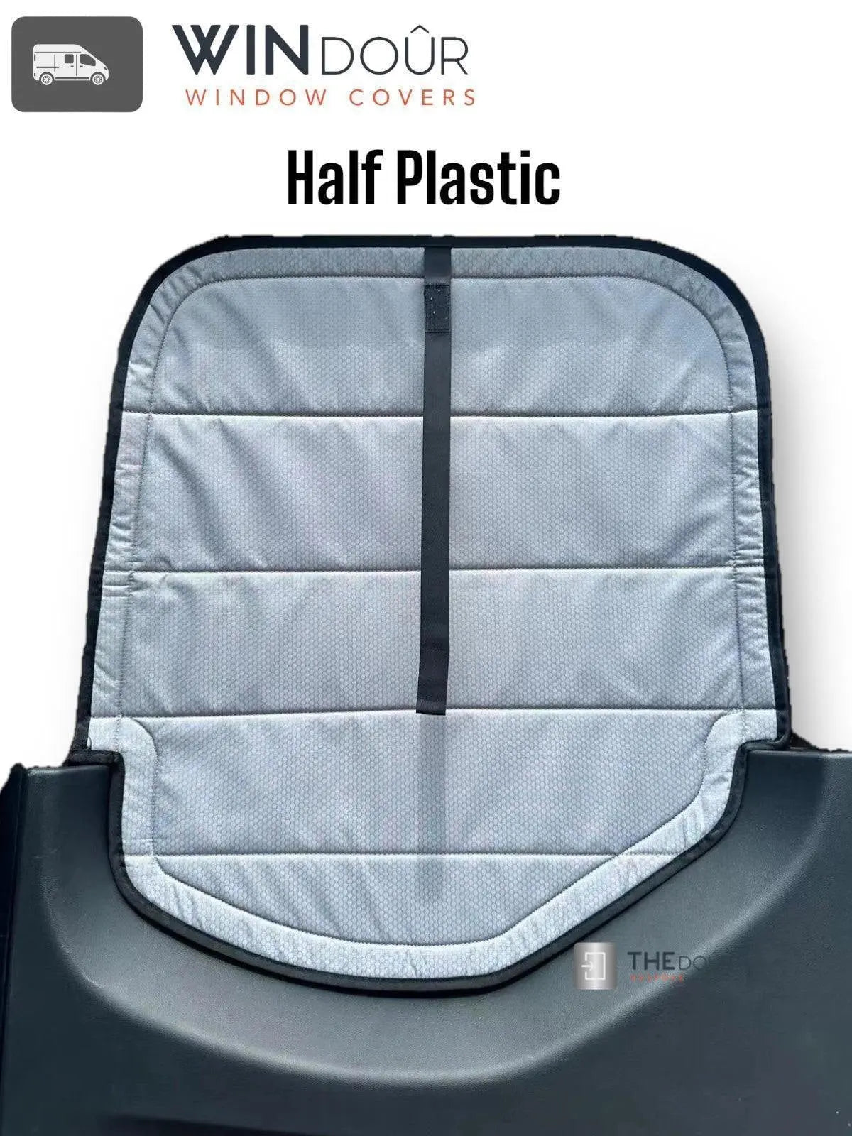 WINdoûr insulated￼ Blackout Covers with Large Net Storage Pocket. Window Covers for Sprinter Rear Doors THEdoûr Bespoke