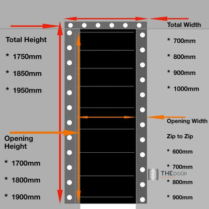 ZIPdoûr Shower Door 4x4 Camper Van / RV - Double Insulated Zip Close in Various Sizes ZIPdoûr