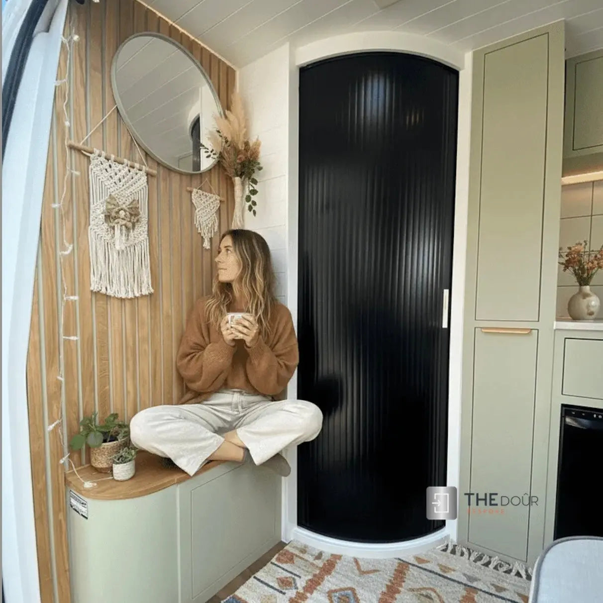 TAMdoûr Tambour Door Kit Cut 2000mm x 800mm with Flex Track for Straight Slide with 90 degree turn or Curved Close Finish THEdoûr Bespoke