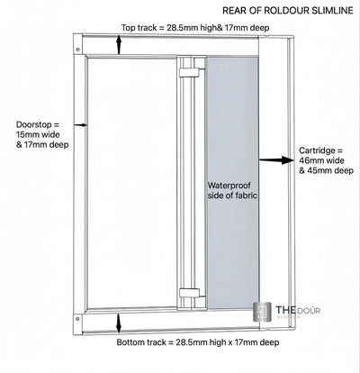 ROLdour Slimline Horizontal 400mm up to 1500mm Tall x 400mm up to 1000mm Wide, Retractable Roller Blackout or Mosquito Net Blinds Custom Made to Measure THEdoûr Bespoke