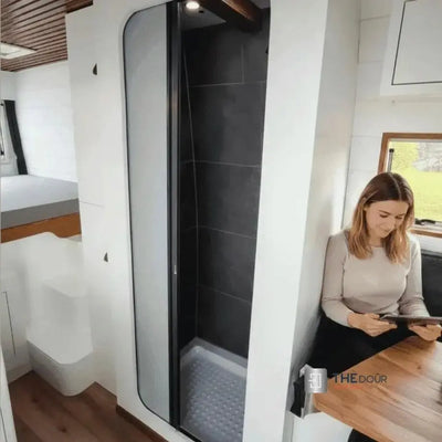 ROLdour Wohnmobil / Wohnwagen Dusch Tür FERTIG 1800mm hoch x 1000mm selbst geschnittene Breite THEdoûr Maßanfertigung