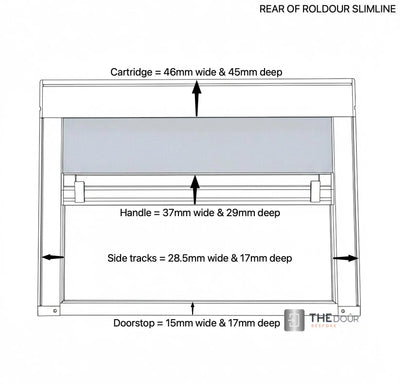 ROLdour Slimline Vertical 400mm up to 1500mm Wide x 400mm up to 1000mm tall, Retractable Roller Blackout or Mosquito Net Blinds Custom Made to Measure THEdoûr Bespoke