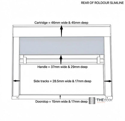 ROLdour Slimline Vertical 400mm up to 1500mm Wide x 400mm up to 1000mm tall, Retractable Roller Blackout or Mosquito Net Blinds Custom Made to Measure THEdoûr Bespoke