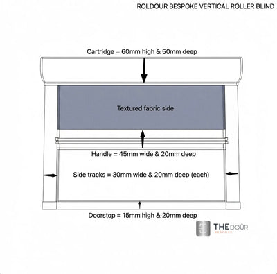 ROLdour Vertical Black out Roller Blind from 1500mm up to 2000mm Wide x up to 1000mm Tall Made to Measure THEdoûr Bespoke