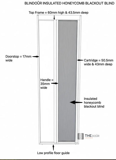BLINDdoûr Trackless Honeycomb Insulated Blackout Blind Door - up to 2000mm Tall x up to 2000mm Wide NETdoûr