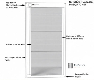 NETdoûr Trackless Net Door Screen - up to 2000mm Tall x up to 2000mm Wide NETdoûr