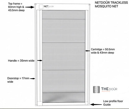 NETdoûr Trackless Net Door Screen - up to 2000mm Tall x up to 2000mm Wide NETdoûr