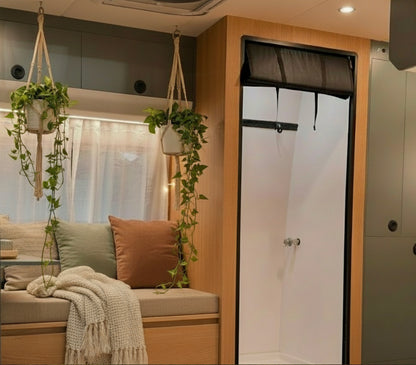 ZIPdoûr Shower Door 4x4 Camper Van / RV - Double Insulated Zip Close in Various Sizes