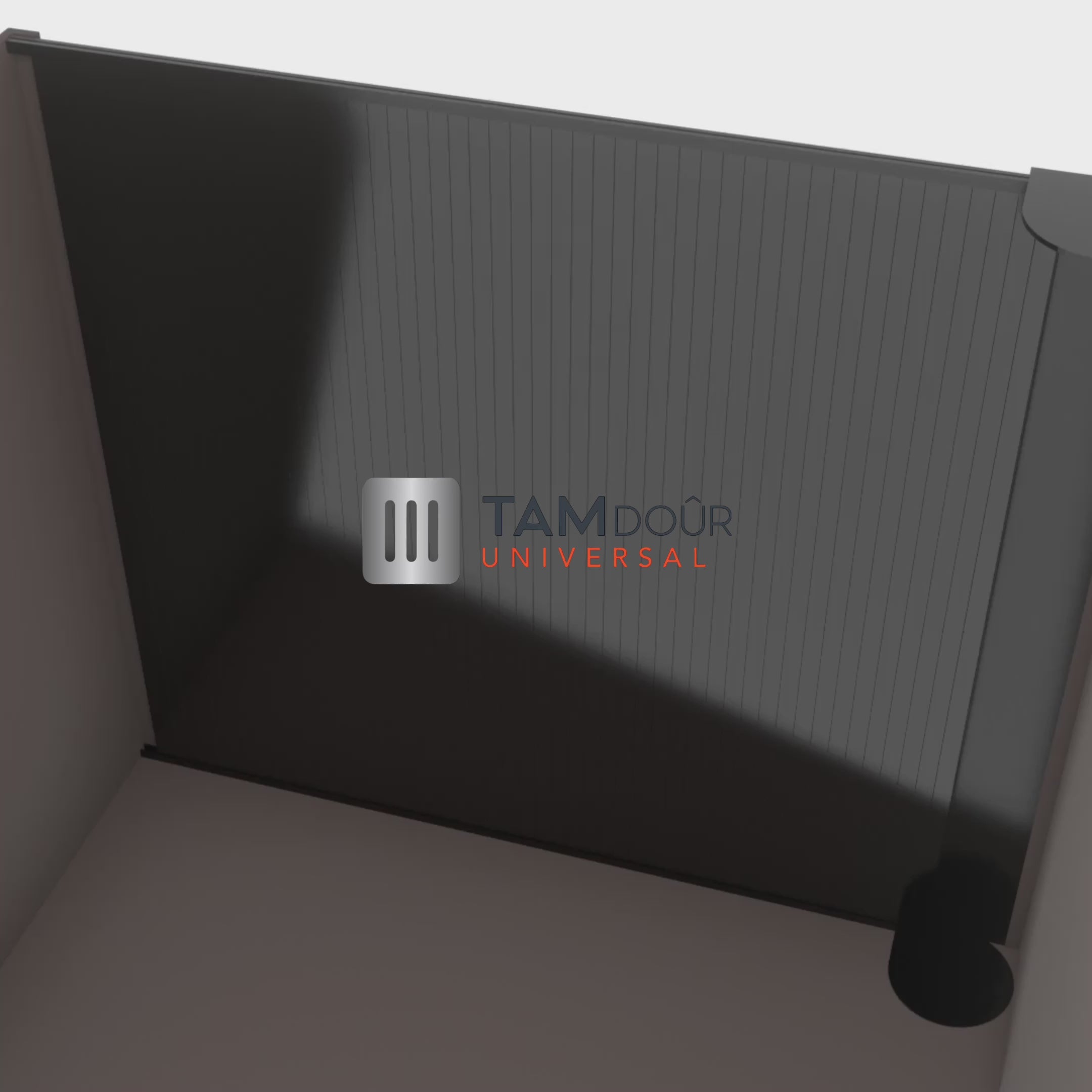 Tambour Door 1 x 1000mm x 20mm x 8mm Slat – High Gloss Black or Silver - TAMdoûr Universal