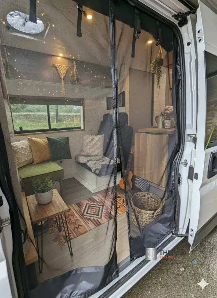 VANdour Mosquito Net Screen - Fits Small Campervans With Added Privacy Layer VANdoûr