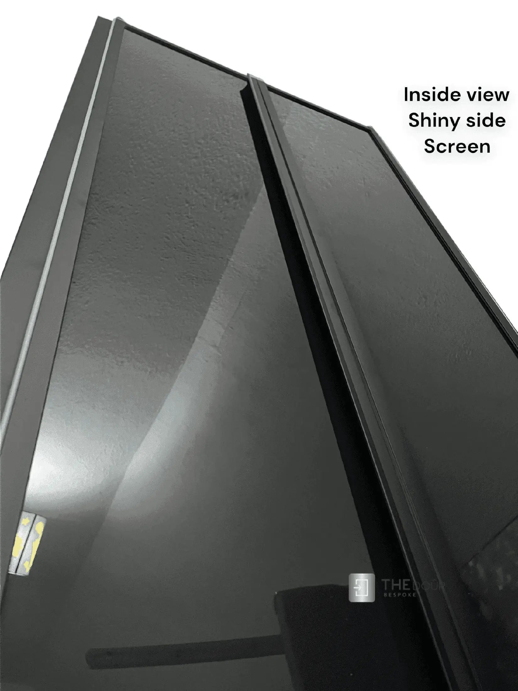 FOLdoûr Bi Fold Accordion Aluminium Frame Frosted Acrylic Shower Screen Door Designed for a Campervan FOLdoûr