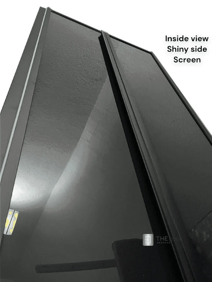 FOLdoûr Bi Fold Accordion Aluminium Frame Frosted Acrylic Shower Screen Door Designed for a Campervan FOLdoûr