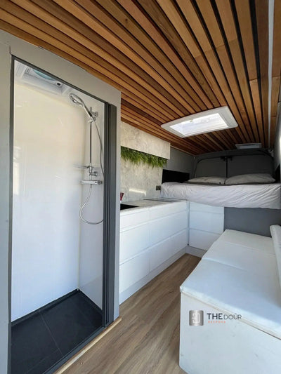 ROLdour Single Retractable door kit - Dark Grey frame-TAMdour-Dark grey,door,Drak grey,retractable dark grey door,ROLdour,shower,shower door