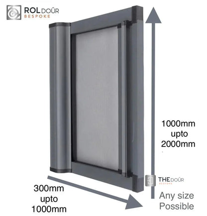 ROLdour Single Retractable door kit - Gloss White frame-TAMdour-Dark grey,door,Drak grey,retractable dark grey door,ROLdour,shower,shower door