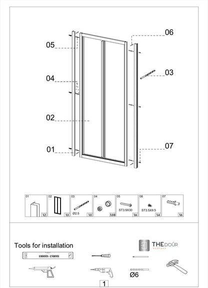 White FOLdoûr Bi Fold Accordion Aluminium Frame Frosted White Acrylic Shower Screen Door Designed for a Campervan FOLdoûr